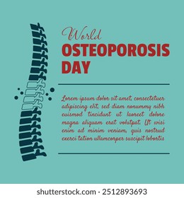 Modelo do Dia Mundial da Osteoporose com perda de vértebras na coluna vertebral devido à osteoporose