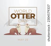 world otter day design template for celebration. world otter day vector design. otter illustration. flat design. AI generative.