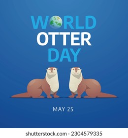 planilla de diseño del día mundial de la nutria para celebración. diseño vectorial mundial del día de la nutria. otra ilustración. diseño plano. Generativo de IA.