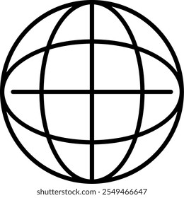 World Outline Icon Style Design
