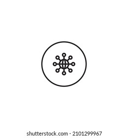 Weltumrisssymbol im Kreis