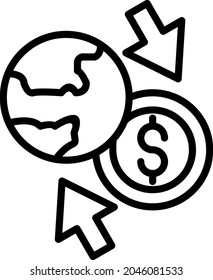 World Outline Vector Icon Design
