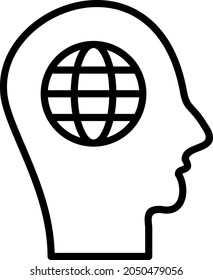 World Outline Vector Icon Design
