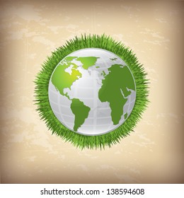 world over vintage background vector illustration