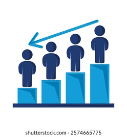 world overpopulation down graph isolated design