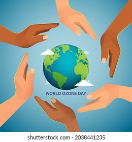 World Ozone Day 16 September Vector illustration for Poster, Flyer, Brochure Design.