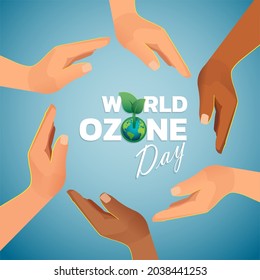 World Ozone Day 16 September Vector illustration for Poster, Flyer, Brochure Design.
