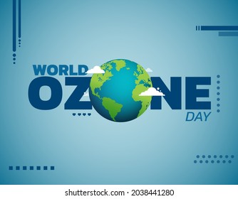 World Ozone Day 16 September Vector illustration for Poster, Flyer, Brochure Design.