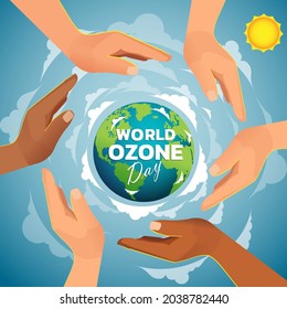 World Ozone Day 16 September Vector illustration for Poster, banner Design.