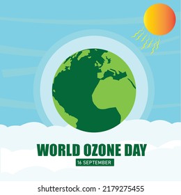 World Ozone Day 16 September Vector illustration for Poster, Flyer, Brochure Design.