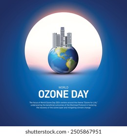 world ozone day. world ozone day 2024 creative concept banner, poster, social media post, background, template, postcard, greetings card design etc.