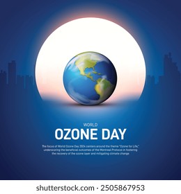 world ozone day. world ozone day 2024 creative concept banner, poster, social media post, background, template, postcard, greetings card design etc.