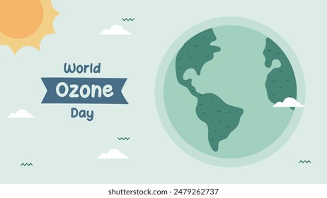world ozone day background flat design