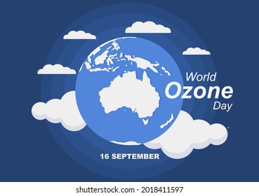 World Ozone Day is Commemorated Every September 16 To Raise Public Awareness About Of The Earth Layer And Protecting Environment. Background Vector Illustration