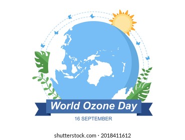 World Ozone Day is Commemorated Every September 16 To Raise Public Awareness About Of The Earth Layer And Protecting Environment. Background Vector Illustration