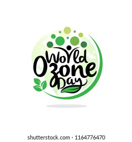 World ozone day concept banner. Green Eco Earth. Vector illustration