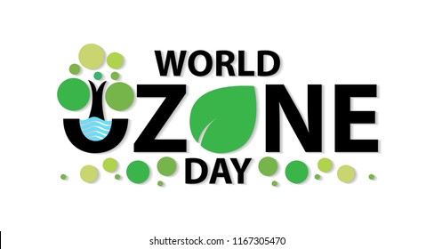 World ozone day concept banner. Green Eco Earth. Vector illustration