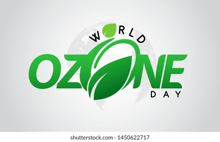 World ozone day concept banner. Green Eco Earth. Vector illustration