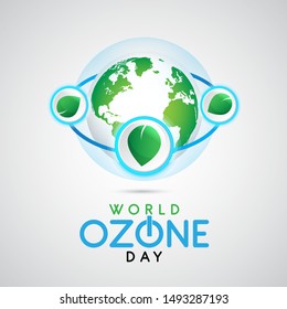World ozone day concept banner. Green Eco And Save Earth . Vector illustration.