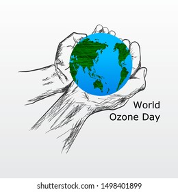 World Ozone Day Concept.
Beautiful And Simple Element.
Minimalist Design With Hand Sketch.