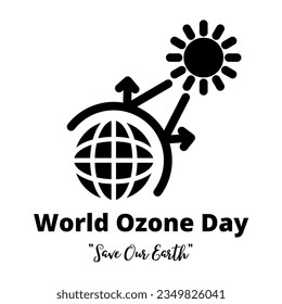 World ozone day concept. Beautiful and simple element. Minimalist design with White Backgorund.