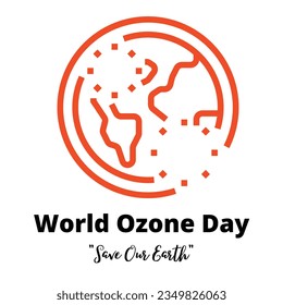 World ozone day concept. Beautiful and simple element. Minimalist design with White Backgorund.