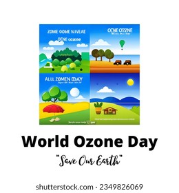World ozone day concept. Beautiful and simple element. Minimalist design with White Backgorund.