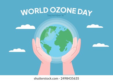 World Ozone Day concept. Colored flat vector illustration isolated.