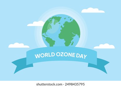 World Ozone Day concept. Colored flat vector illustration isolated.