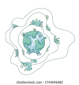 World ozone day concept design of vector. Eco world sign and symbol  illustration. 