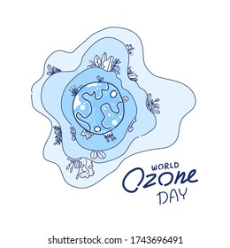 World ozone day concept design of vector. Eco world sign and symbol  illustration. 