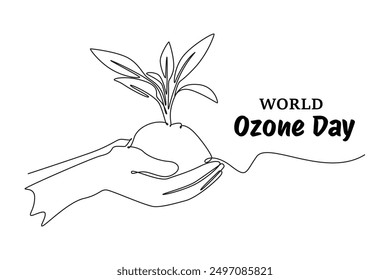 World Ozone Day concept. Single line draw design vector graphic illustration.