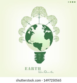 World ozone day concept vector. Green eco earth. Earth Day. Save the earth concept. Vector illustration and World ozone day. Green earth energy source