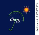 World Ozone Day creative concept green natural eco friendly environmental unique idea poster banner social media design, Vector illustration