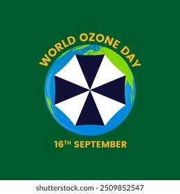 World Ozone Day creative concept green natural eco friendly environmental unique idea poster banner social media design, Vector illustration