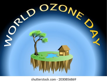 world ozone day greeting banner or poster