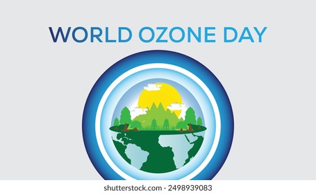 world ozone day is observed every year on September.Holiday concept background, placard, banner design template Vector illustration background design.