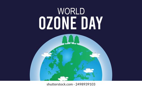 world ozone day is observed every year on September.Holiday concept background, placard, banner design template Vector illustration background design.