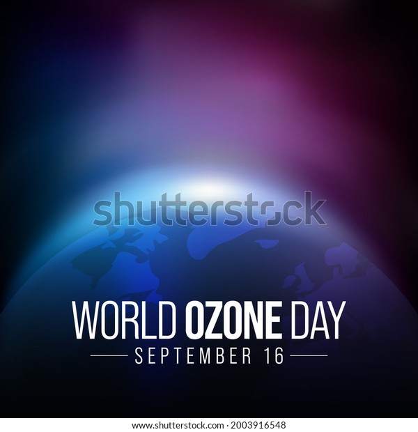 World Ozone day is observed every year on\
September 16 to spread awareness among people about the depletion\
of Ozone Layer and find possible solutions to preserve it. Vector\
illustration