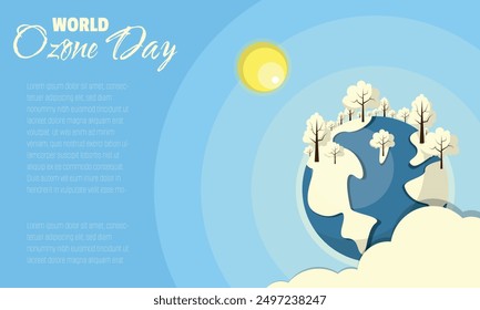 World Ozone Day poster with the ozone layer protects the earth from sunlight