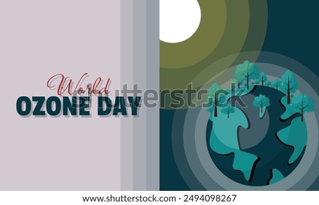 World Ozone Day poster with the ozone layer protects the earth from sunlight