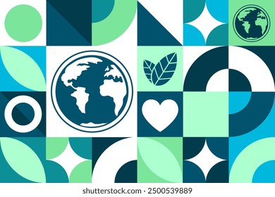 World Ozone Day. September 16. International Day for the Preservation of the Ozone Layer. Seamless geometric pattern. Template for background, banner, card, poster. Vector illustration