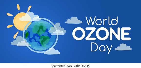 Ilustración vectorial del Día Mundial del Ozono con el mundo entero