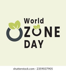 World ozone day vector illustration for poster banner design,16th September ozone day vector design with leaf,Celebration world ozone day