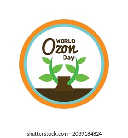 world ozone day with white Background. great for greeting card, logo and icon