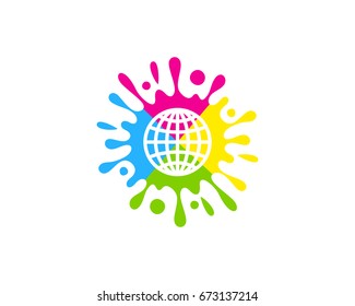 World Paint Icon Logo Design Element