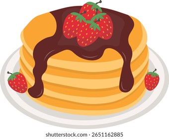 Welt-Pfannkuchen-Tag. einzeln auf weißem Hintergrund. Vektorgrafik im Cartoon-Stil.