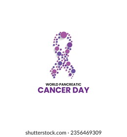 world pancreatic cancer day. Cancer awareness ribbon. 