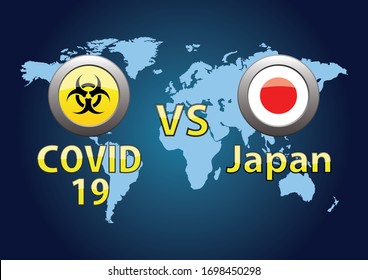 World pandemic. The coronavirus against Japan.
