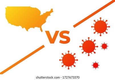 World pandemic. Coronavirus vs USA.